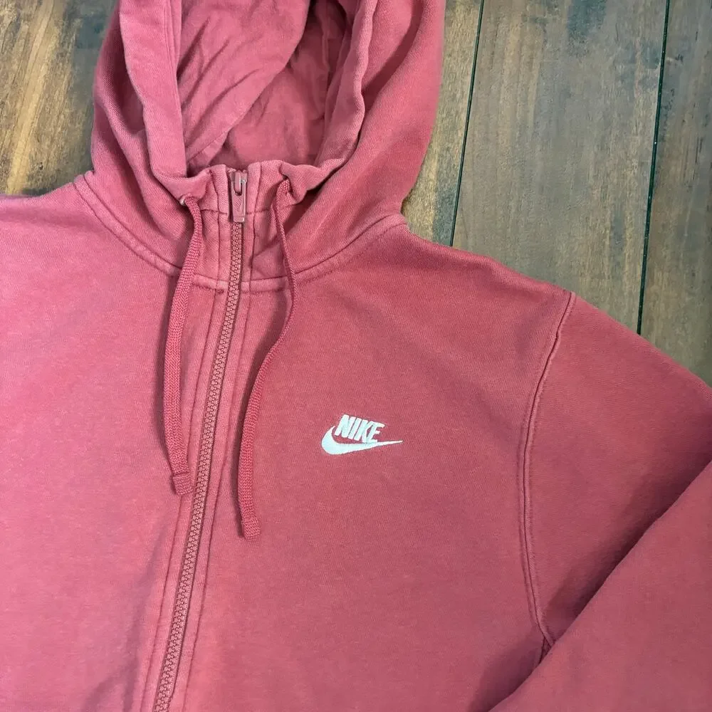 Nike Full Zip Hoodie Womens S Salmon Activewear Sportswear Athletic Swoosh - Picture 2 of 7